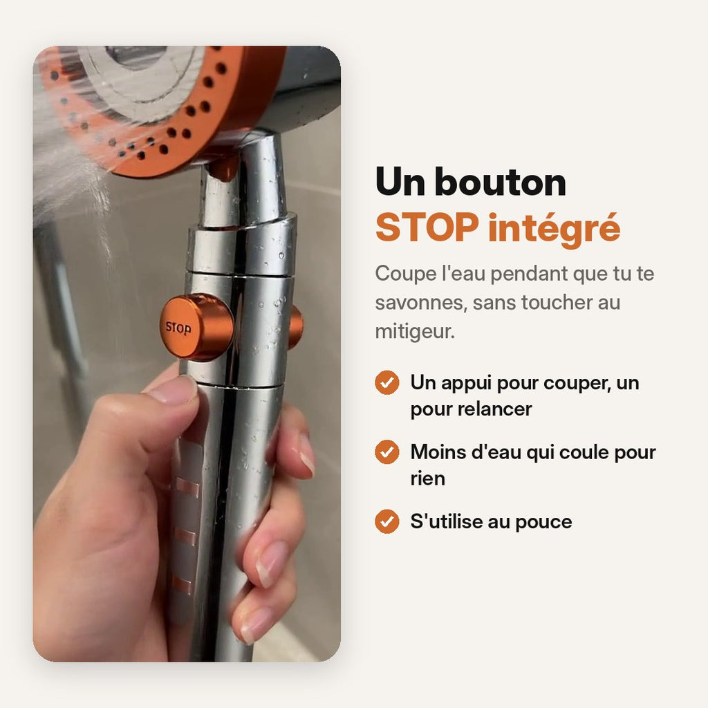 Bouton stop intégré au manche