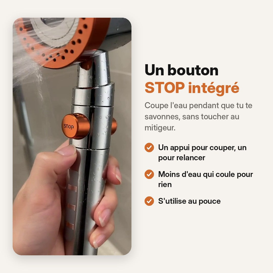 Bouton stop intégré au manche