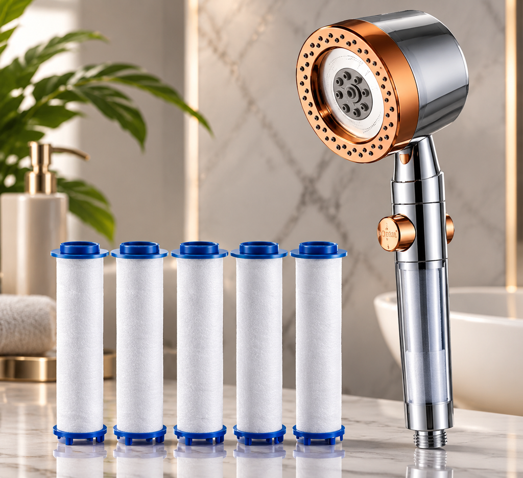Pommeau de douche filtrant Douche Claire avec 5 cartouches