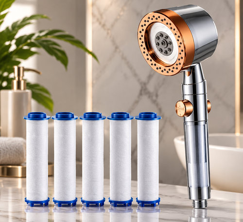 Pommeau de douche filtrant Douche Claire avec 5 cartouches