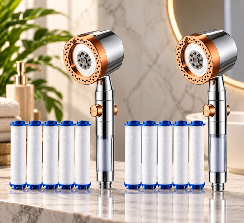 2 pommeaux de douche filtrants Douche Claire avec 10 cartouches