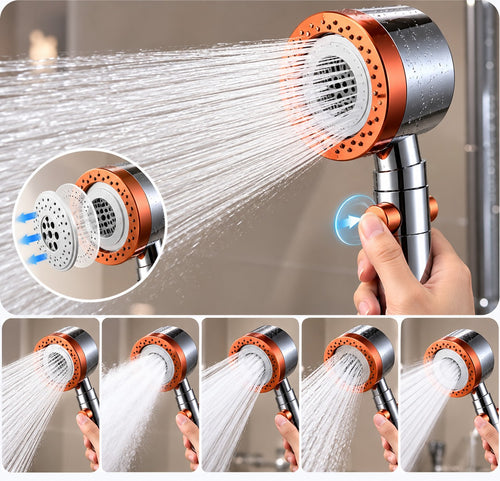 Pommeau Douche Claire : 5 jets et bouton stop